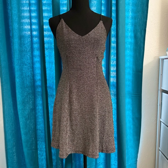 H&M Divided Silver Over Black Sparkle
Low Back Skater Mini Dress - Picture 1 of 4